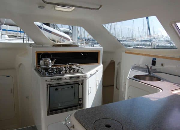 kitchen catamaran voyage 440 charter mallorca