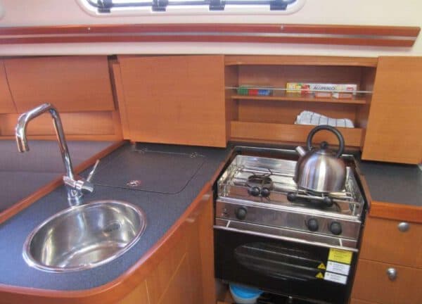kitchen sailing yacht charter hanse 325 mallorca