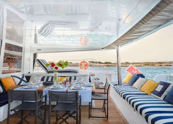 upperdeck seating catamaran charter lagoon 560 s2 mallorca balearic islands