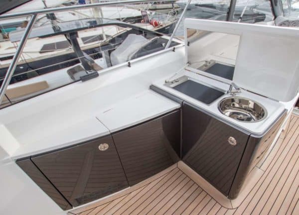 upperdeck kitchen motor yacht princess v48 mallorca