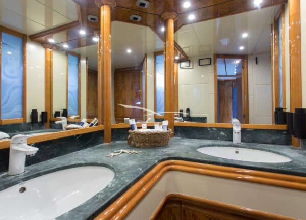 bathroom motor yacht charter astondoa 72 ibiza