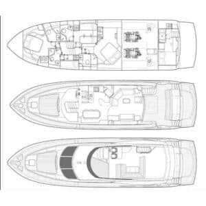 Yachtlayout Sunseeker Manhattan 70