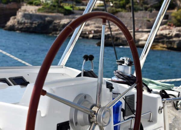 steering wheel catamaran lagoon 500 twin dolphins