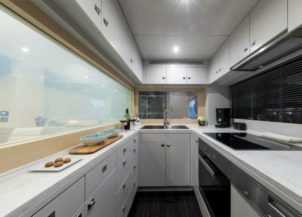 kitchen motor yacht charter sirena 64 salacia balearic islands