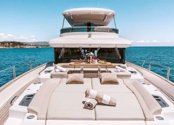 sunbeds motor yacht charter sirena 64 salacia balearic islands