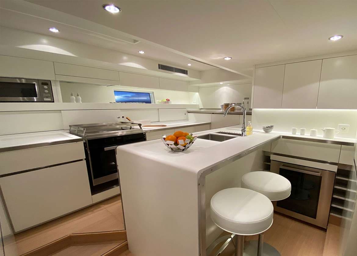 kitchen sailing yacht balearic islands cnb 23m xaira