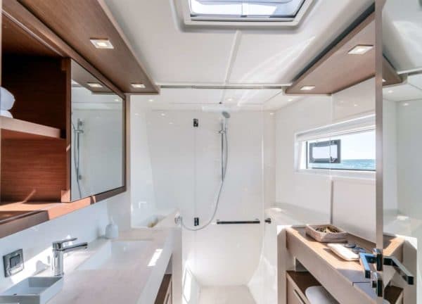 bathroom catamaran lagoon 46 charter mallorca