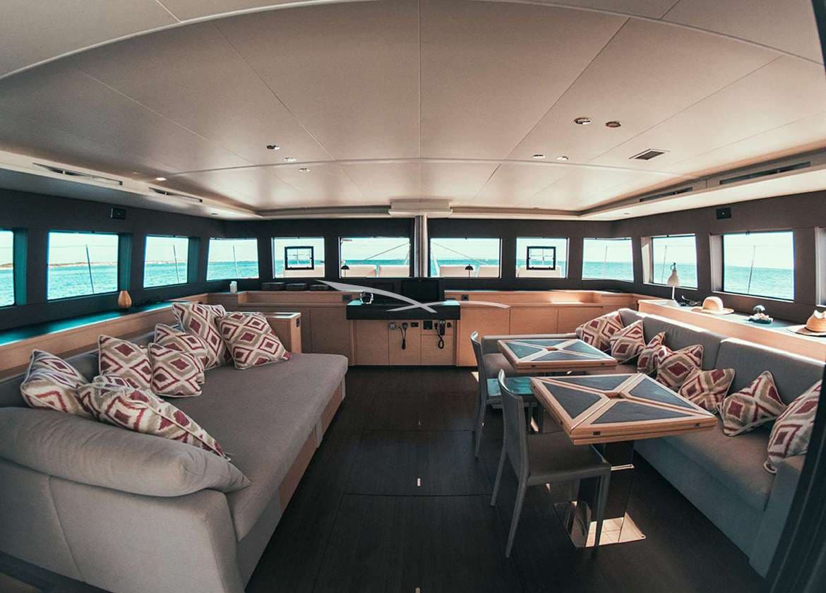 lounge catamaran lagoon 620 balearic islands
