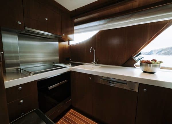 kitchen motor yacht for charter mallorca las ninas