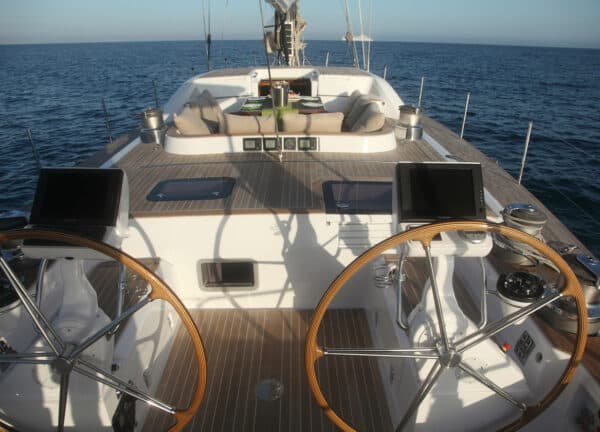 steering wheel luxury yacht nautors swan eastern mediterranean