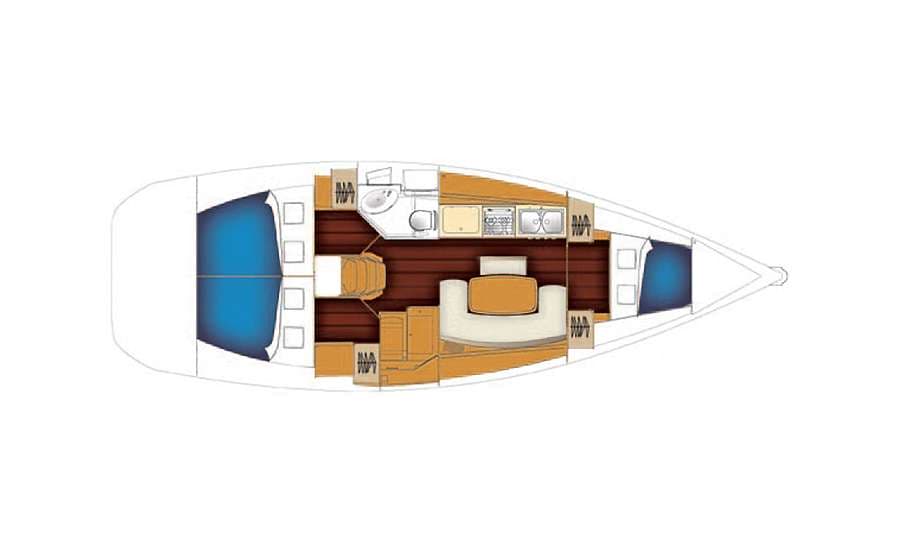 yachtlayout Segelyacht charter cyclades 39 Mallorca