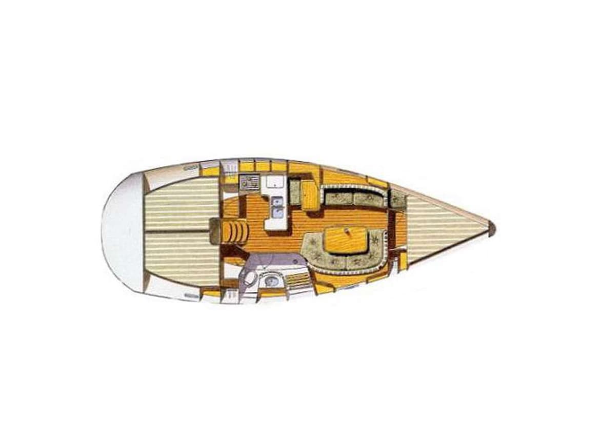 yachtlayout Segelyacht oceanis 361 palma de Mallorca