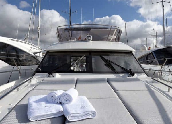 Sonnenbetten Motoryacht prestige 420 fly Mallorca